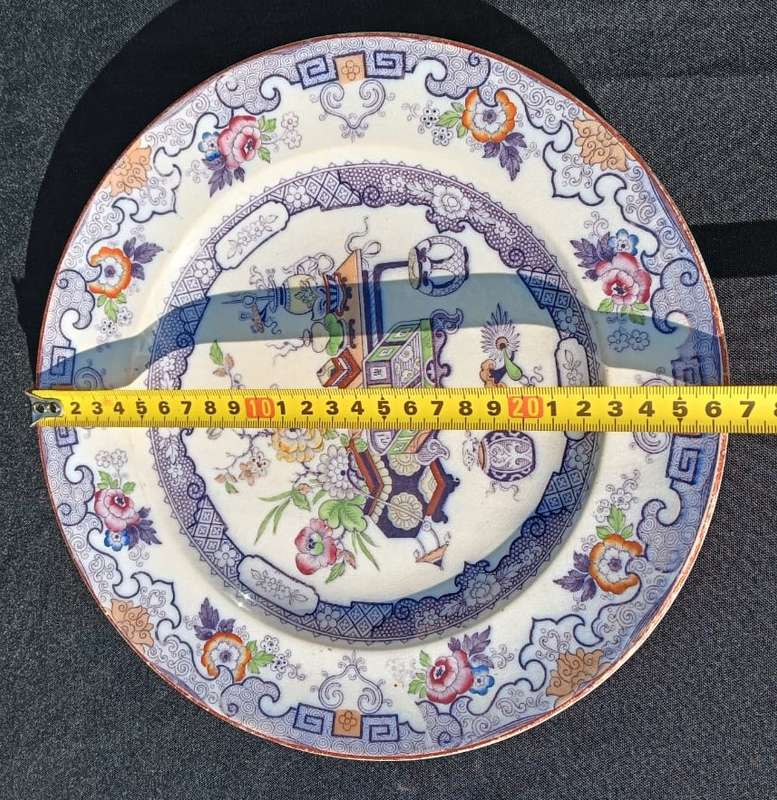 Antique (circa 1862-1880) Ashworth England Hand Painted Chusan Ironstone Plate - 145 Years Old!