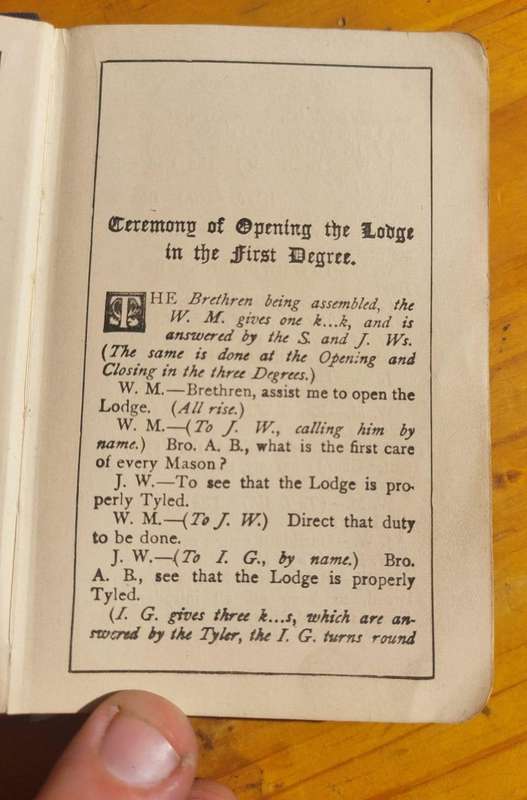 Two Antique (1919 and 1926) Freemason Books in Soft Vellum Carry Bag