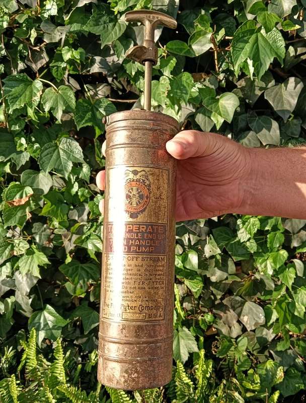 Antique Fyr Fyter Fyr Man Brass Fire Extinguisher from Dayton Ohio USA