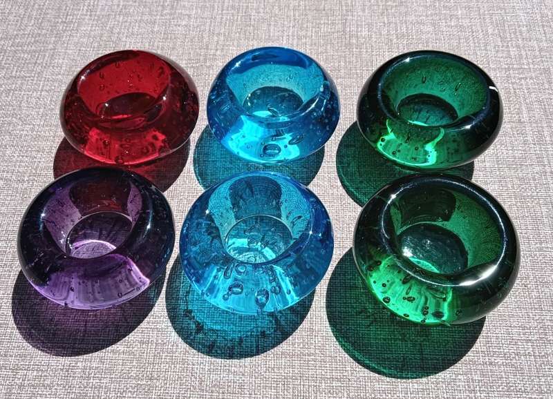 Beautiful Batch of 6 Art Glass Votive Candle Holders 1st of 3 Batches on Auction