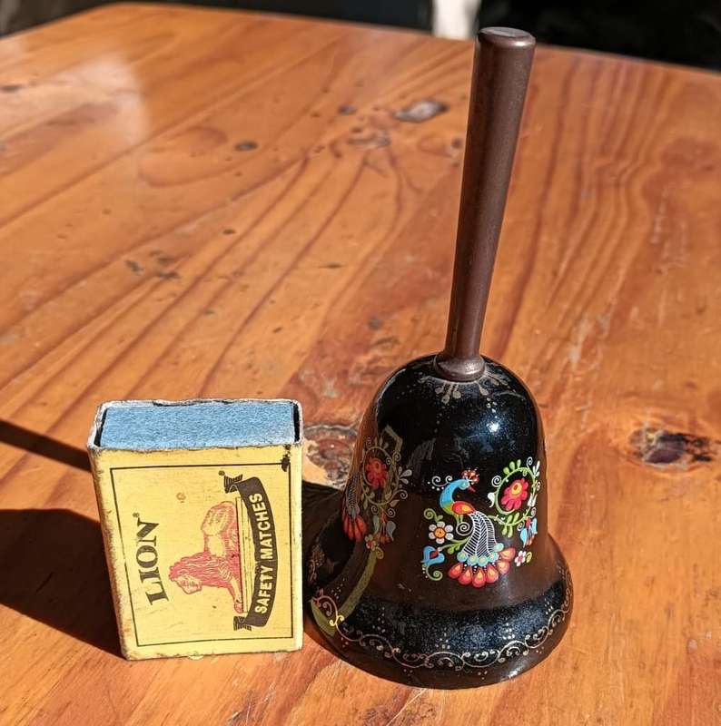 Small Decorative Enamelled Brass Hand Bell Made in Austria