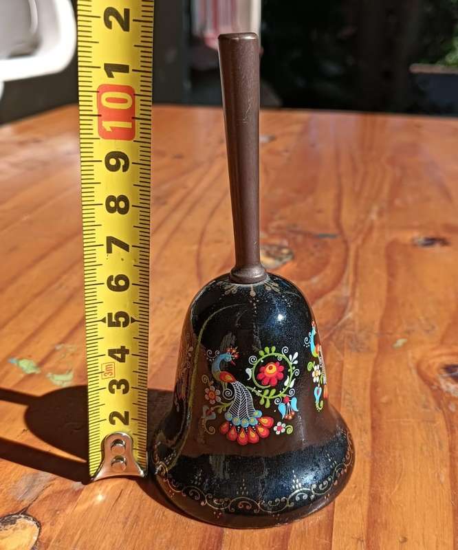 Small Decorative Enamelled Brass Hand Bell Made in Austria