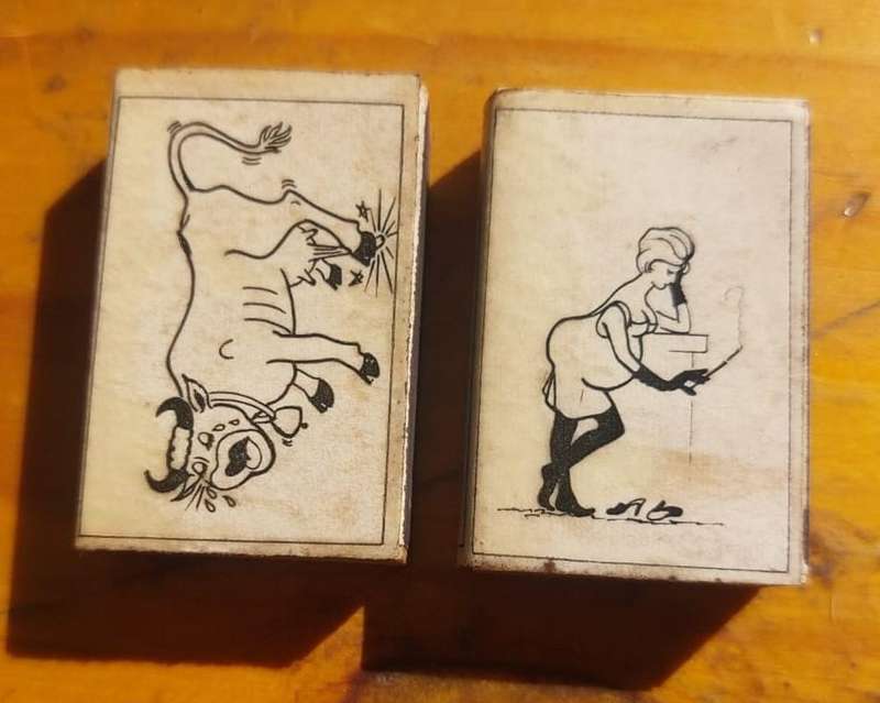 Vintage Matchbook and Matchbox Collection (51 Match books/boxes) in an old Uiltjie Cigar Box