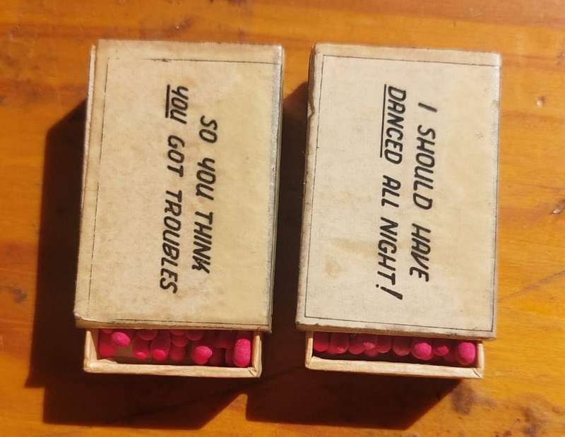 Vintage Matchbook and Matchbox Collection (51 Match books/boxes) in an old Uiltjie Cigar Box