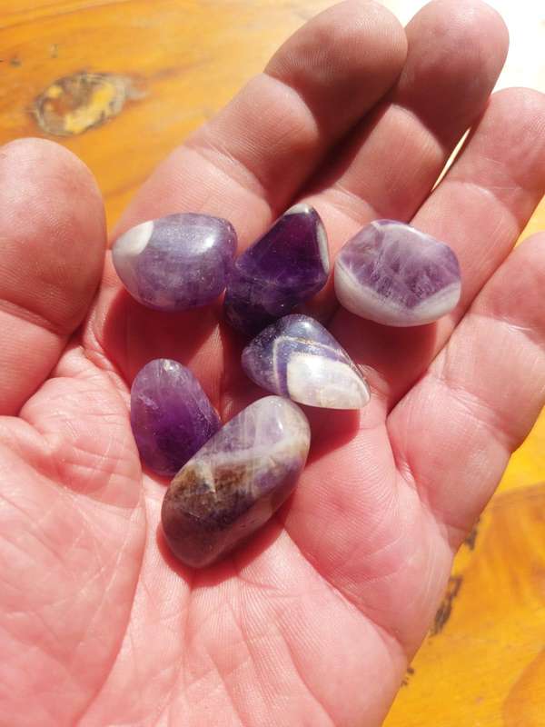 Stone and Rock Collection: Blue Green Turquoise, Magnetic Tigers Eye, Purple Amethyst