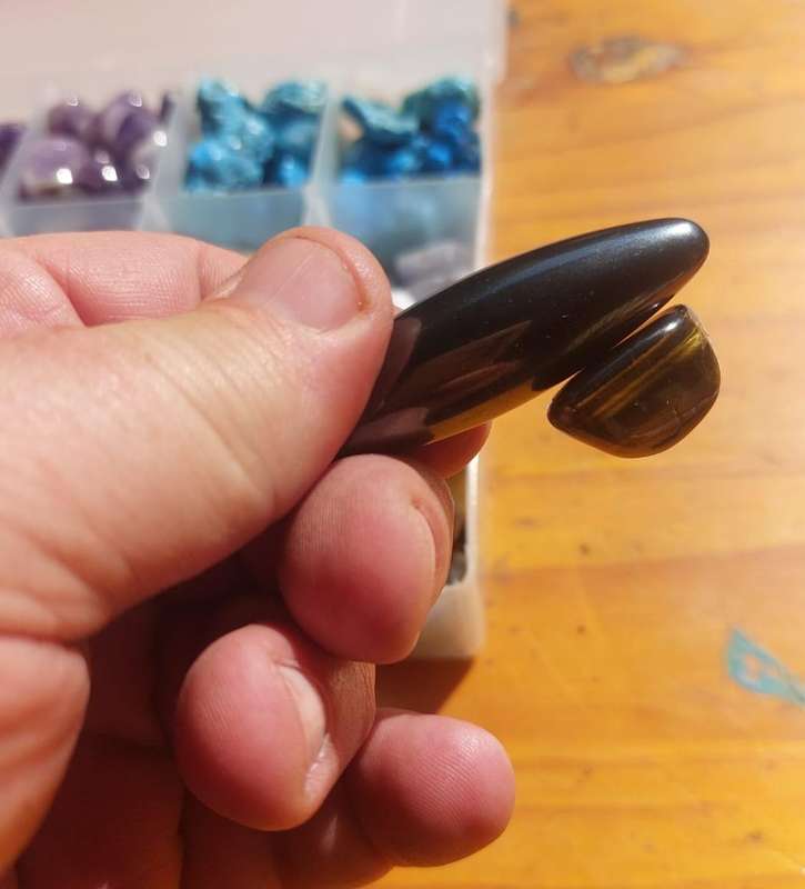 Stone and Rock Collection: Blue Green Turquoise, Magnetic Tigers Eye, Purple Amethyst