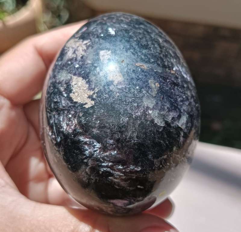 Glistering Deep Violet iolite Rock Egg The Viking Sun Stone or Compass Stone