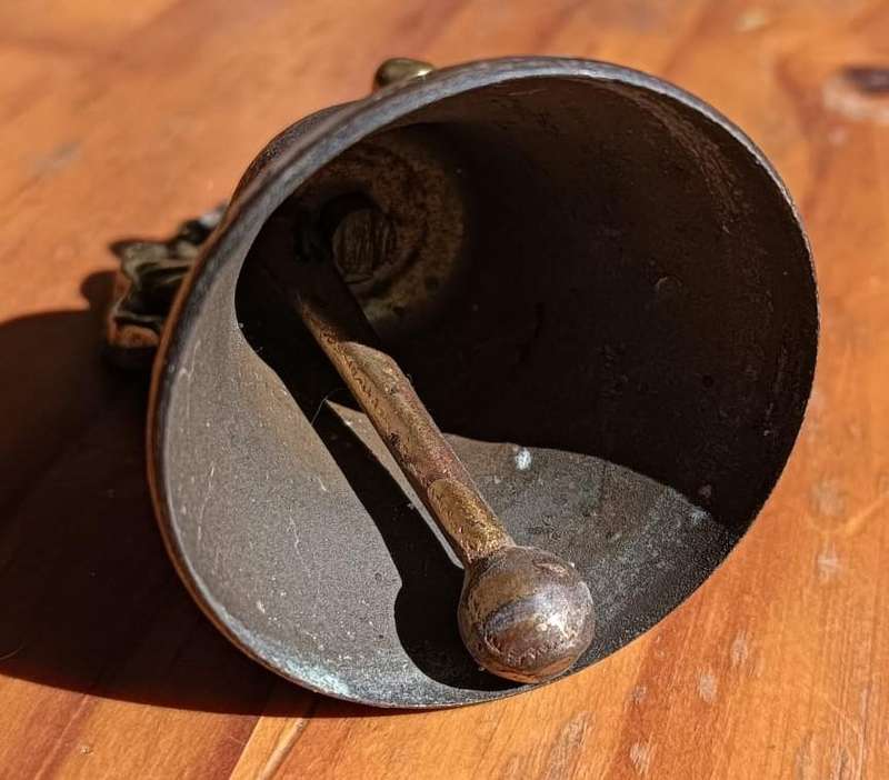 Brass Door Bell with Flower Bracket Mount  Rings Nicely