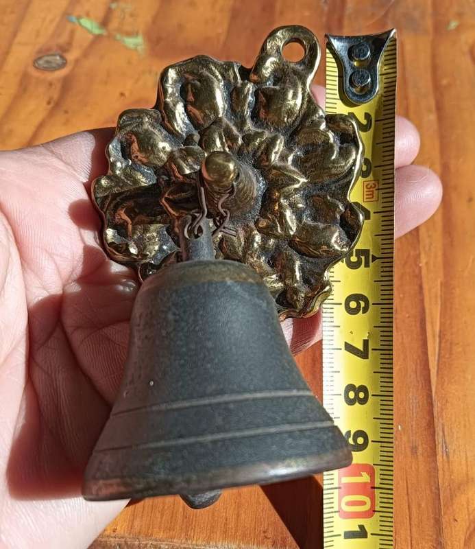 Brass Door Bell with Flower Bracket Mount  Rings Nicely