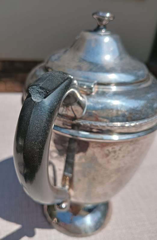 Vintage Canadian Benedict Proctor Silverplated Teapot and Flemish Copper Pitcher