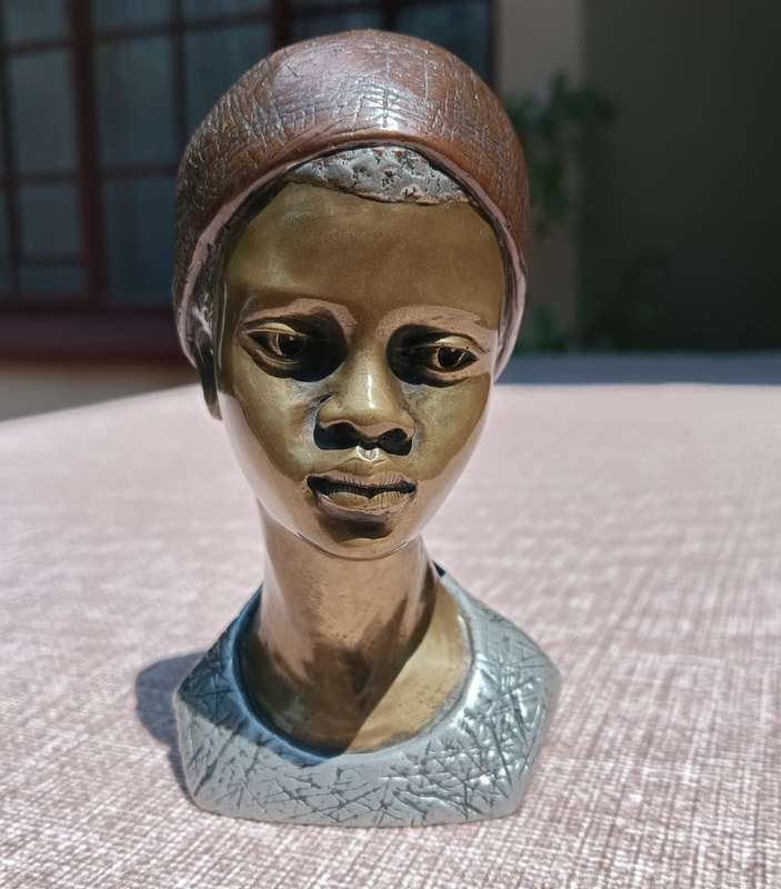 Casper Darare (SA 1952-2001) Tri-Metal Cold Cast Spirit of Africa Sculpture