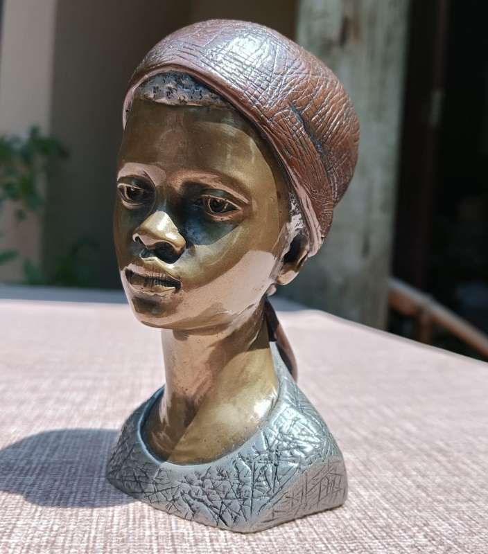 Casper Darare (SA 1952-2001) Tri-Metal Cold Cast Spirit of Africa Sculpture