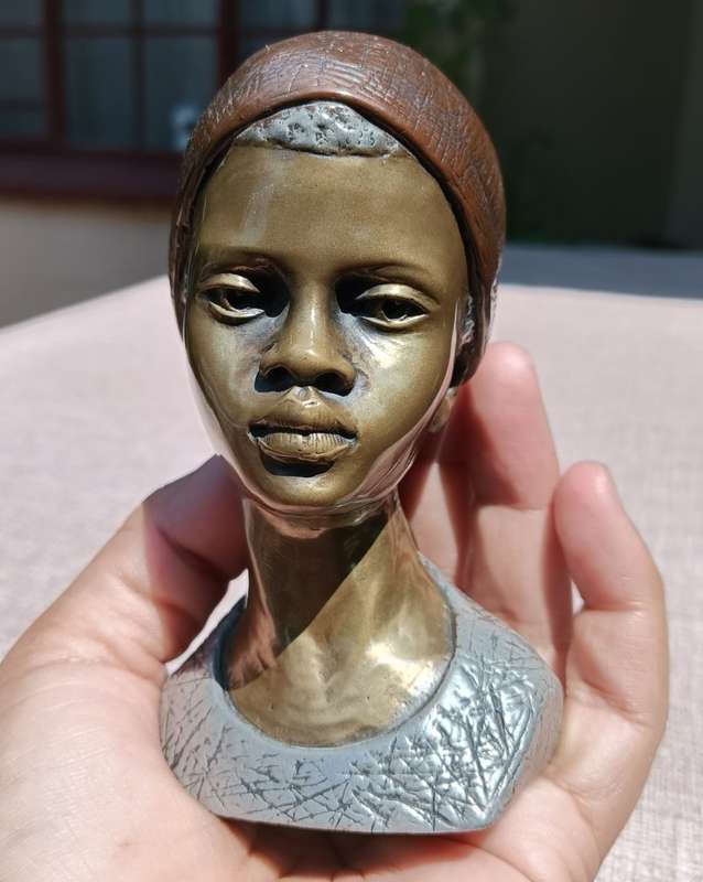 Casper Darare (SA 1952-2001) Tri-Metal Cold Cast Spirit of Africa Sculpture