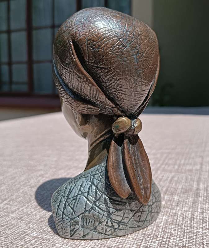 Casper Darare (SA 1952-2001) Tri-Metal Cold Cast Spirit of Africa Sculpture