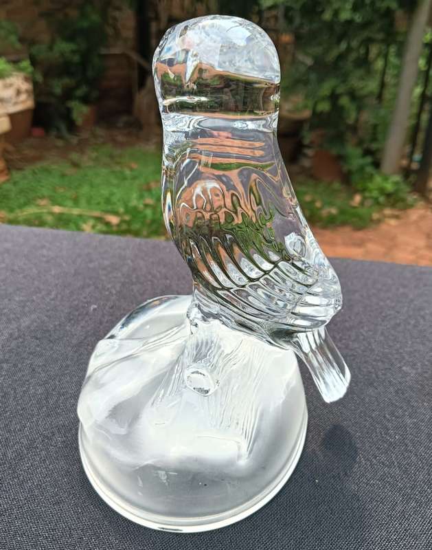 Crystal DArques France 1980s Lead Chrystal Barn Owl Figurine Large 14cm High 24% Genuine Lead Chrys