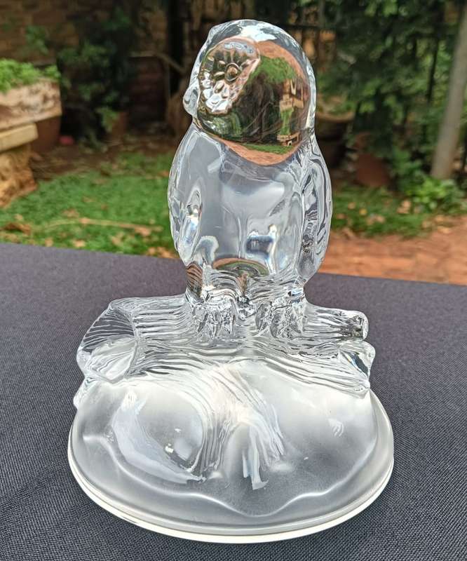 Crystal DArques France 1980s Lead Chrystal Barn Owl Figurine Large 14cm High 24% Genuine Lead Chrys
