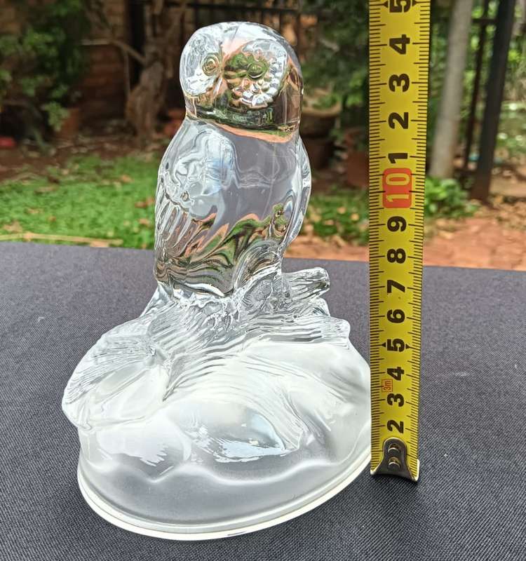 Crystal DArques France 1980s Lead Chrystal Barn Owl Figurine Large 14cm High 24% Genuine Lead Chrys