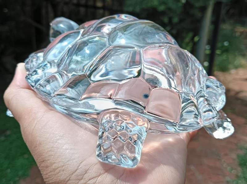 Crystal DArques France 1990s Lead Chrystal Tortoise Figurine Large 18cm Long Heavy 830g