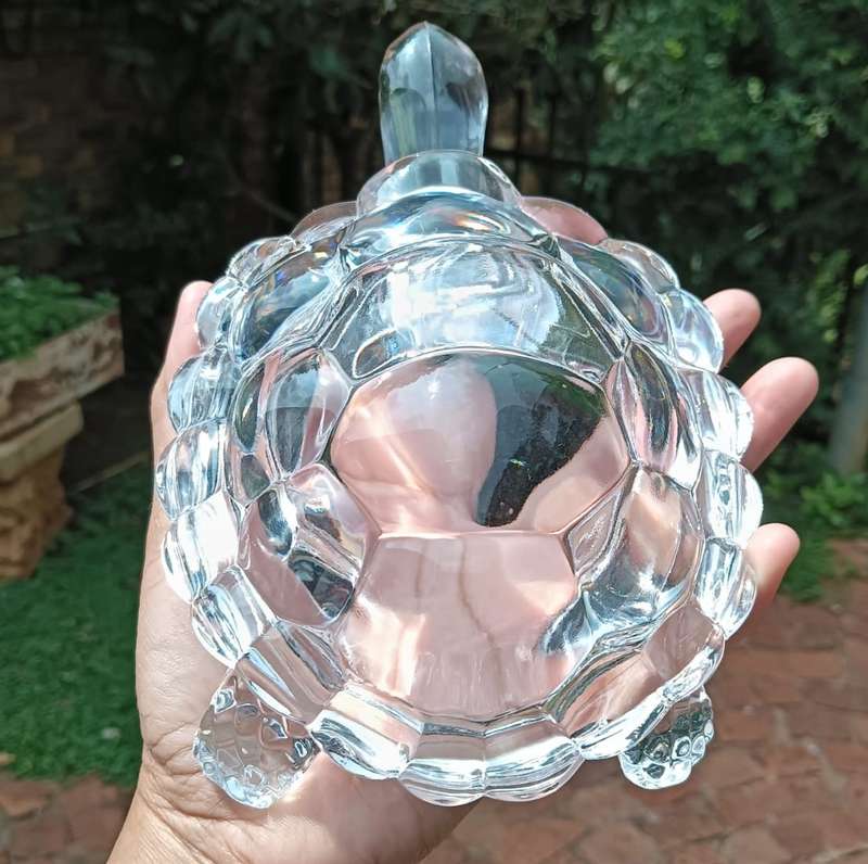 Crystal DArques France 1990s Lead Chrystal Tortoise Figurine Large 18cm Long Heavy 830g