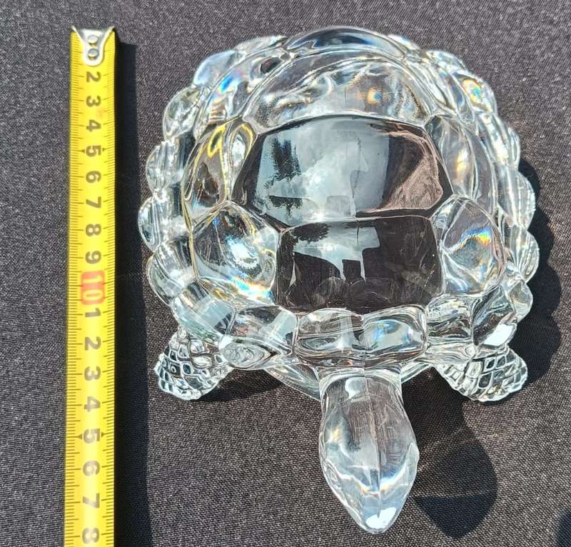Crystal DArques France 1990s Lead Chrystal Tortoise Figurine Large 18cm Long Heavy 830g