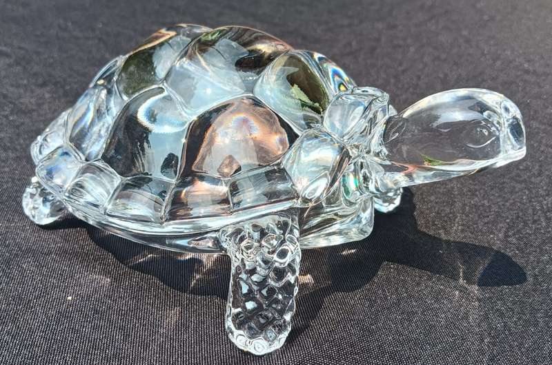 Crystal DArques France 1990s Lead Chrystal Tortoise Figurine Large 18cm Long Heavy 830g