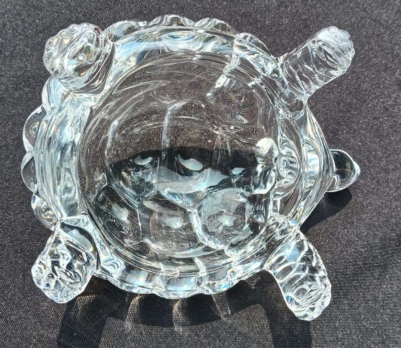 Crystal DArques France 1990s Lead Chrystal Tortoise Figurine Large 18cm Long Heavy 830g
