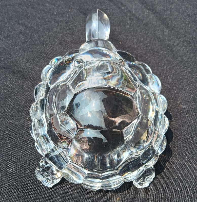 Crystal DArques France 1990s Lead Chrystal Tortoise Figurine Large 18cm Long Heavy 830g