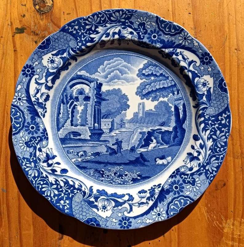 Antique 1929 Copeland Spode England Blue Italian Pattern Plate