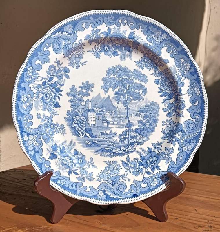 Vintage 1955 Copeland Spode England Blue Rhine Pattern Plate