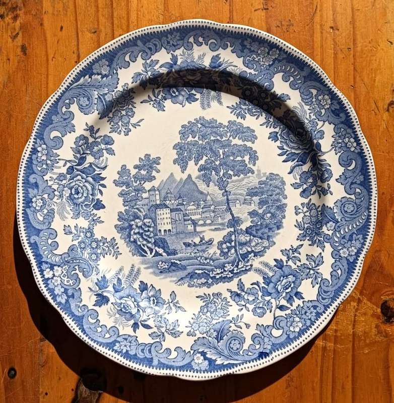 Vintage 1955 Copeland Spode England Blue Rhine Pattern Plate