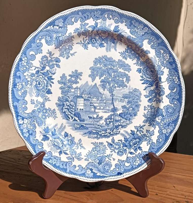 Vintage 1955 Copeland Spode England Blue Rhine Pattern Plate