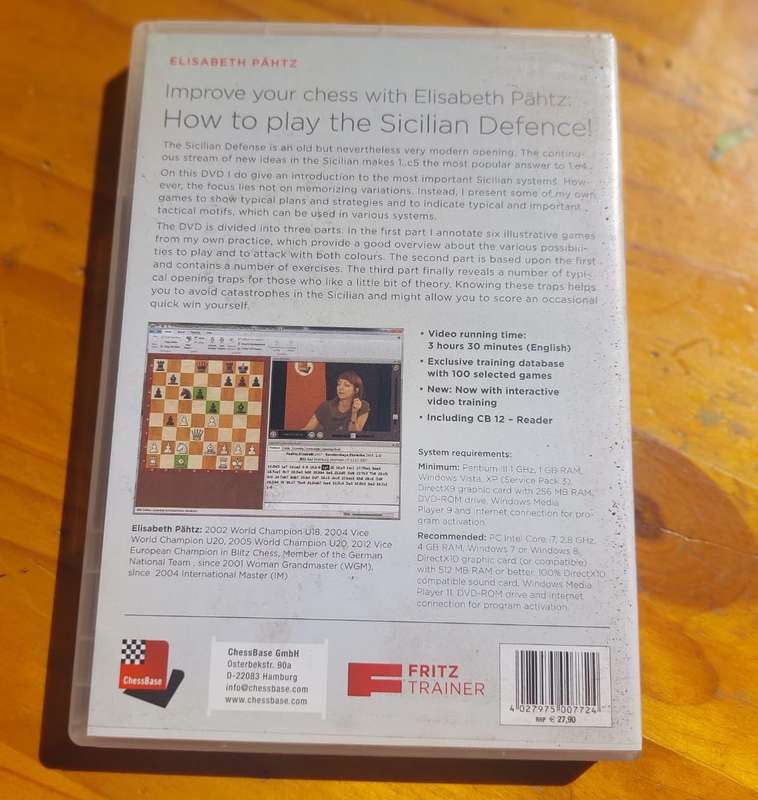 Chessbase DVD How to Play the Sicilian Defence by GM Elizabeth Pahtz 2013