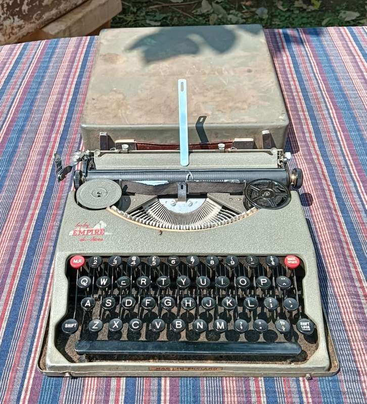 A Pre WW2 1939 Serial Baby Empire De-Luxe Typewriter a Swiss Hermes Baby clone with original Case