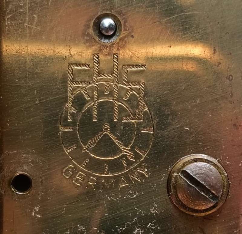 Franz Hermle and Sons (FHS) Germany 1940s Mechanical Brass Enamel Torsion Pendulum Anniversary Clock