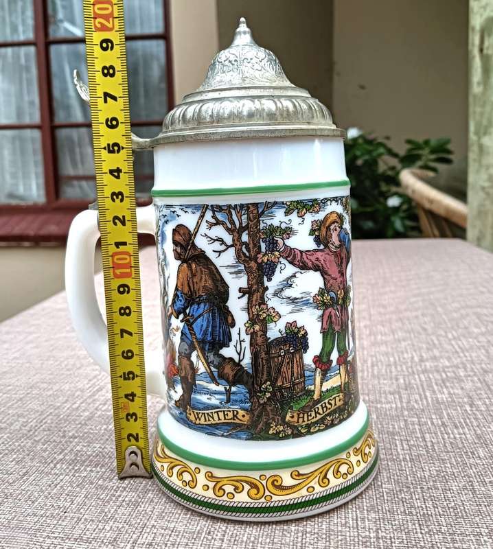 ORIGINAL BMF (BAYERISCHE METALL FABRIK) GERMANY 4 SEASONS BIERSEIDEL / BEER STEIN