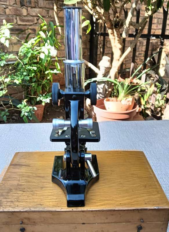 Vintage 1950s Field Microscope Made in Germany in Wooden Case - Working Condition