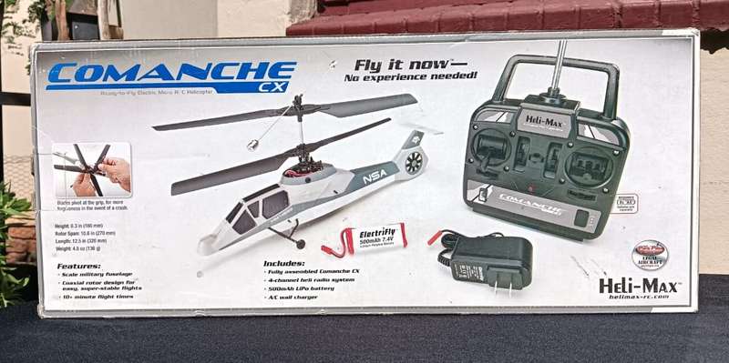 Heli-Max Comanche CX RTF Coaxial Micro Toy Helicopter Boxed Transmitter Turns On But No Connection
