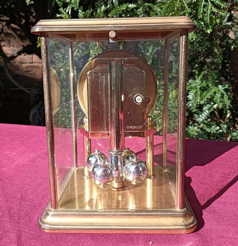 Vintage Hermle West Germany (1949-1990) Quartz Brass Mantle Clock with Torsion Pendulum Not Working
