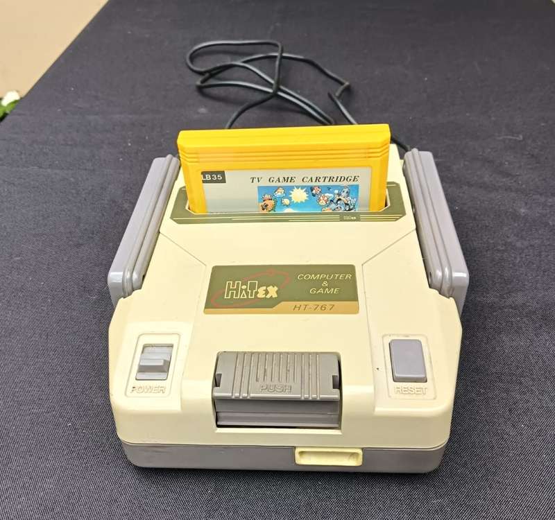 Vintage 1990s HiTex HT-767 8-Bit Video Game with Mario Brothers LB35 Cartridge -For Spares or Repair