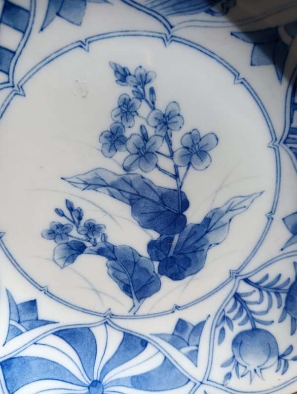 A Pair of Vintage (Possibly Older) Japanese Blue and White Porcelain Plates Both Marked at Back