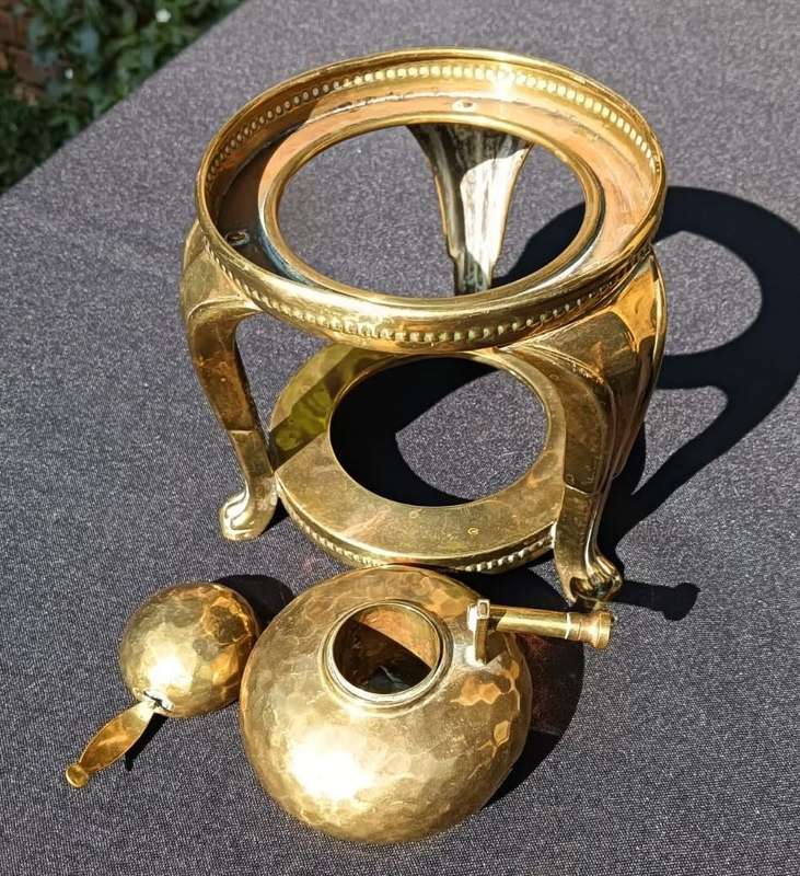 Very Rare Antique pre WW2 era Kallmeyer & Harjes (K&H) Germany Brass Teemachine Spirit Kettle