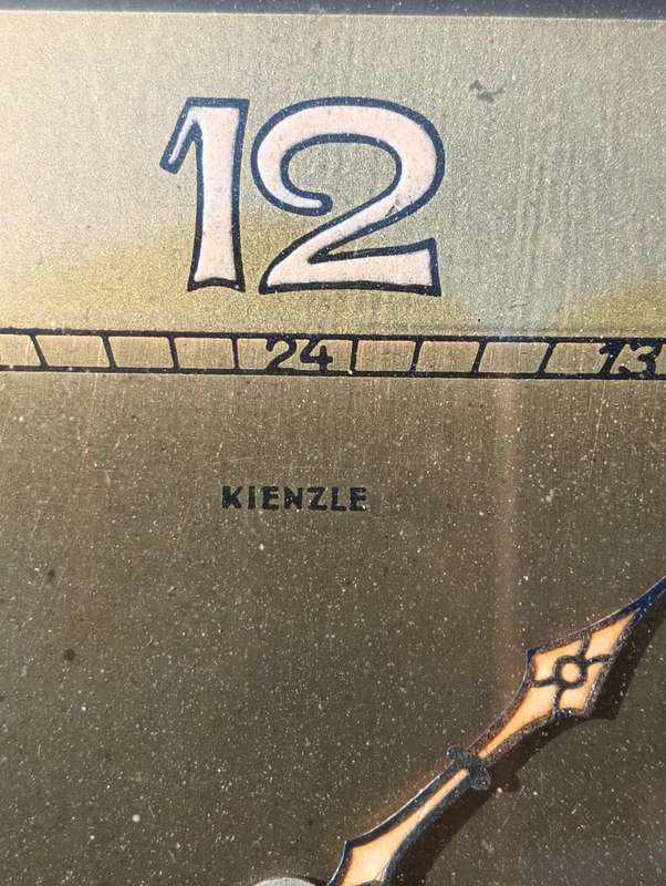 Brass Kienzle Germany Mechanical Alarm Clock 1970s - Luminescent Hands and Markers - Needs Repair