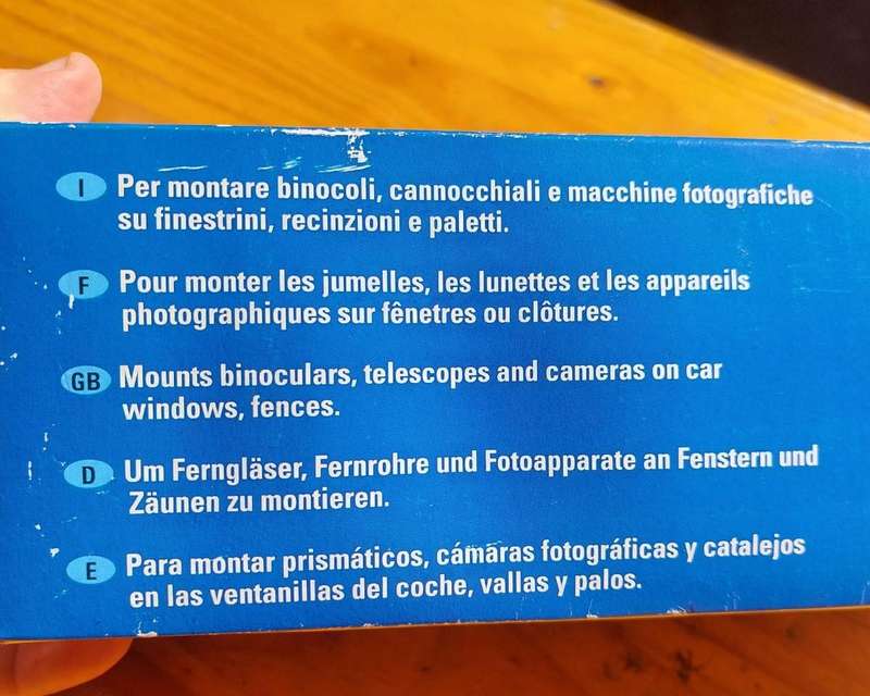 Binoculars / Camera / Spotting Scope Car Window Clamp / Mount: Konus Brand Italian Made