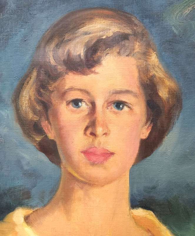 Beautiful 1952 Portrait Painting by Laurel Zahn (1931-2010) SA Master Artist