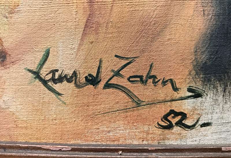 Beautiful 1952 Portrait Painting by Laurel Zahn (1931-2010) SA Master Artist