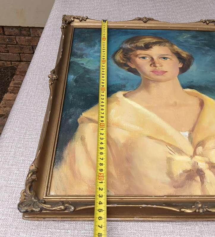 Beautiful 1952 Portrait Painting by Laurel Zahn (1931-2010) SA Master Artist
