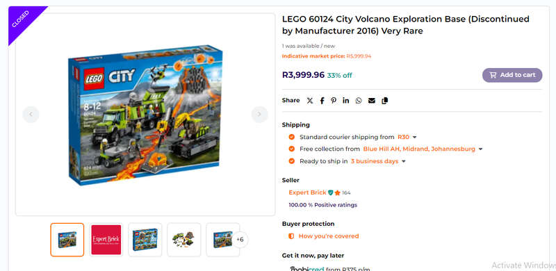 Lego City Volcano Exploration Base Set 60124 Around 80% Complete