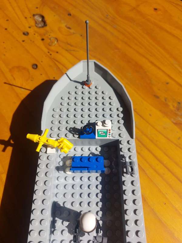 Lego Police Boat with Policeman and Prisoner Minifigures Vintage Boat 40cm Long