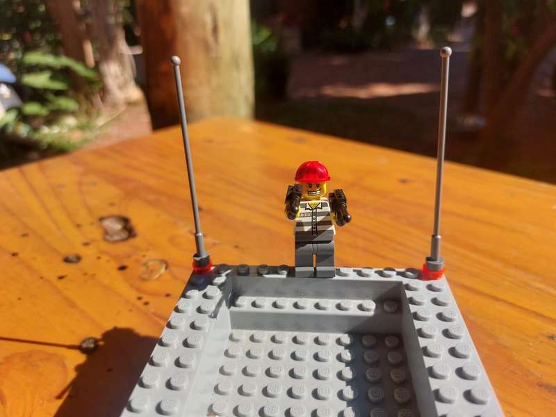 Lego Police Boat with Policeman and Prisoner Minifigures Vintage Boat 40cm Long