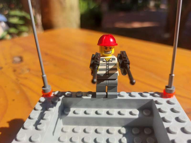 Lego Police Boat with Policeman and Prisoner Minifigures Vintage Boat 40cm Long